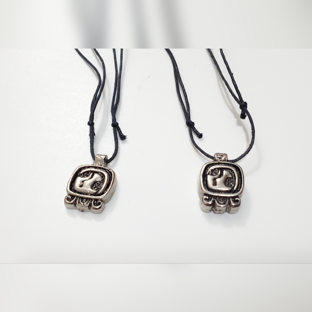 Silver-plated Mayan Nahual Pendants For Two